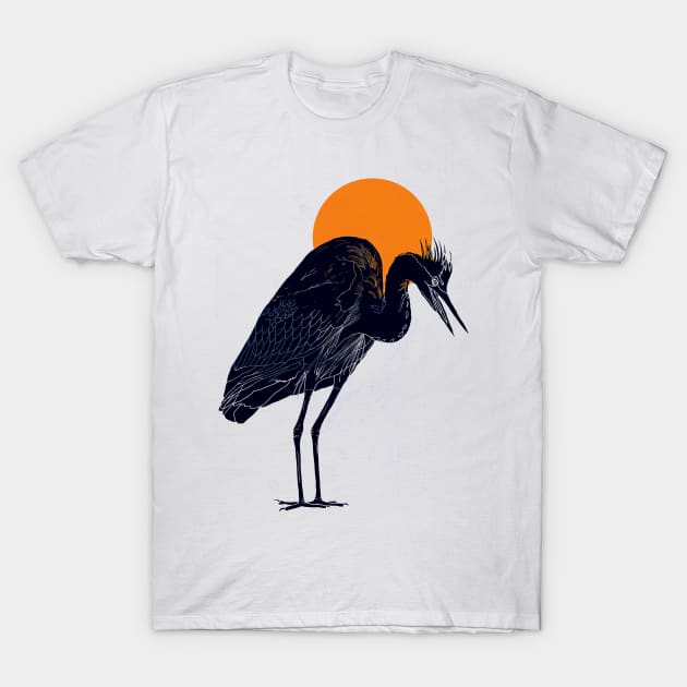 Heron T-Shirt by davidbushell82